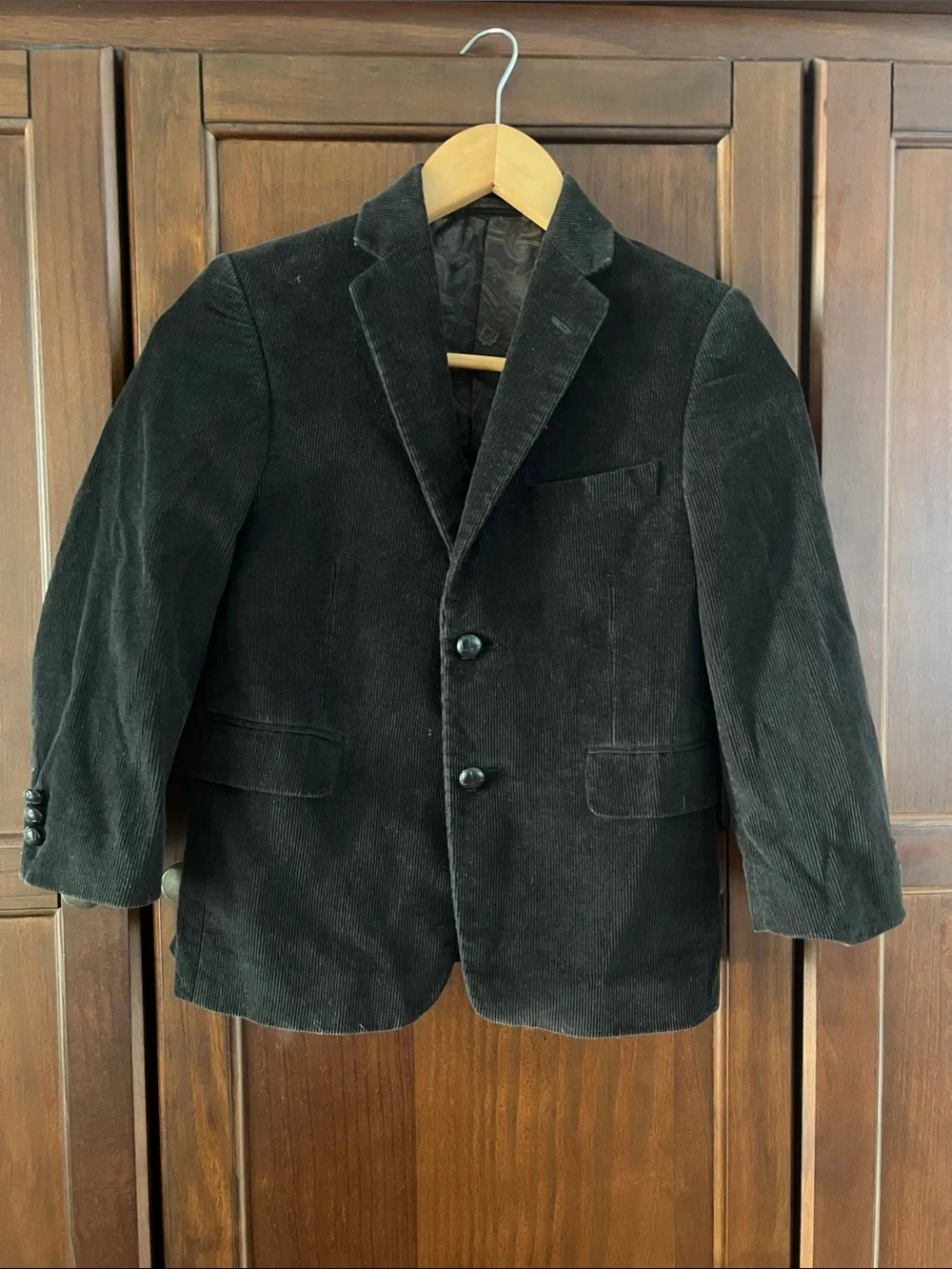 Lauren Ralph Lauren Boys Black Corduroy Blazer Jacket Size 8 Regular